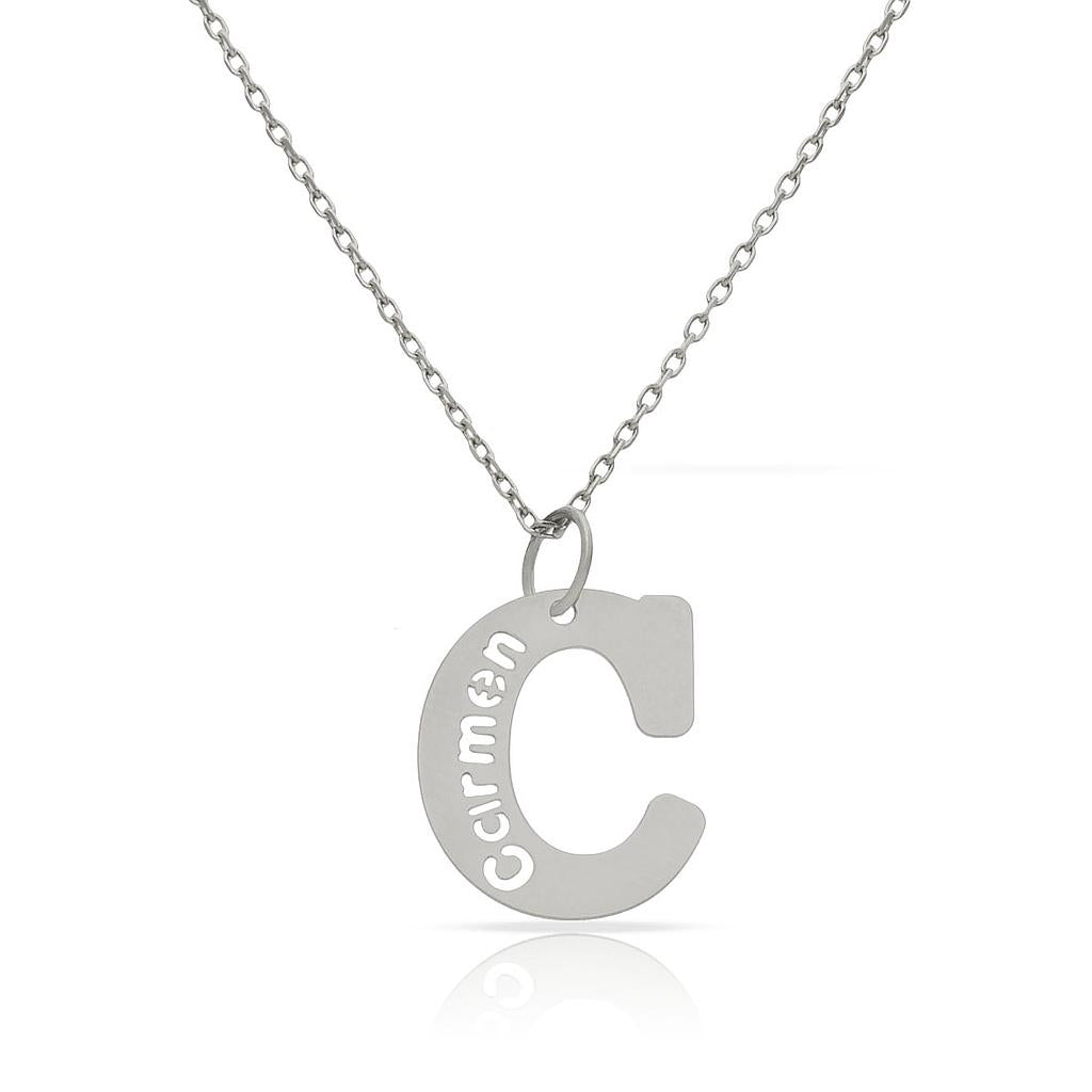 GARGANTILLA ORO BLANCO 18KL LETRA + NOMBRE - Abecedario: c 
