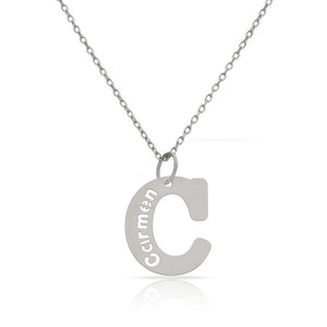 GARGANTILLA ORO BLANCO 18KL LETRA + NOMBRE - Abecedario: c 