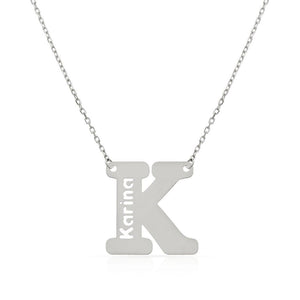 GARGANTILLA ORO BLANCO 18KL LETRA + NOMBRE - Abecedario: k 