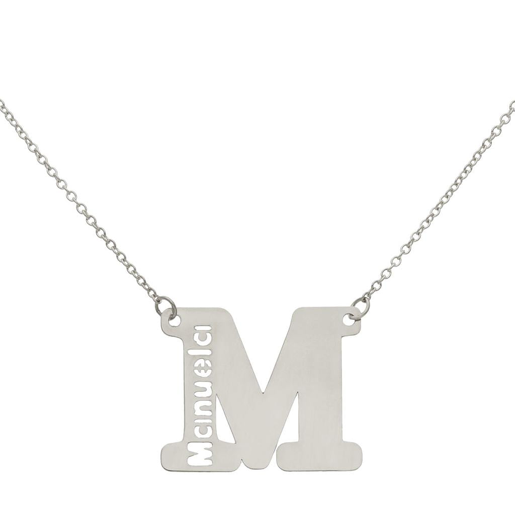 GARGANTILLA ORO BLANCO 18KL LETRA + NOMBRE - Abecedario: m 