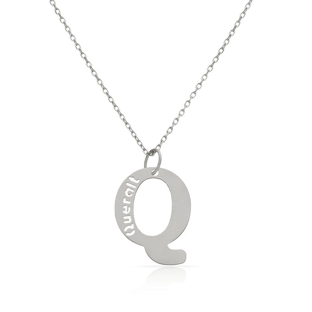 GARGANTILLA ORO BLANCO 18KL LETRA + NOMBRE - Abecedario: q 