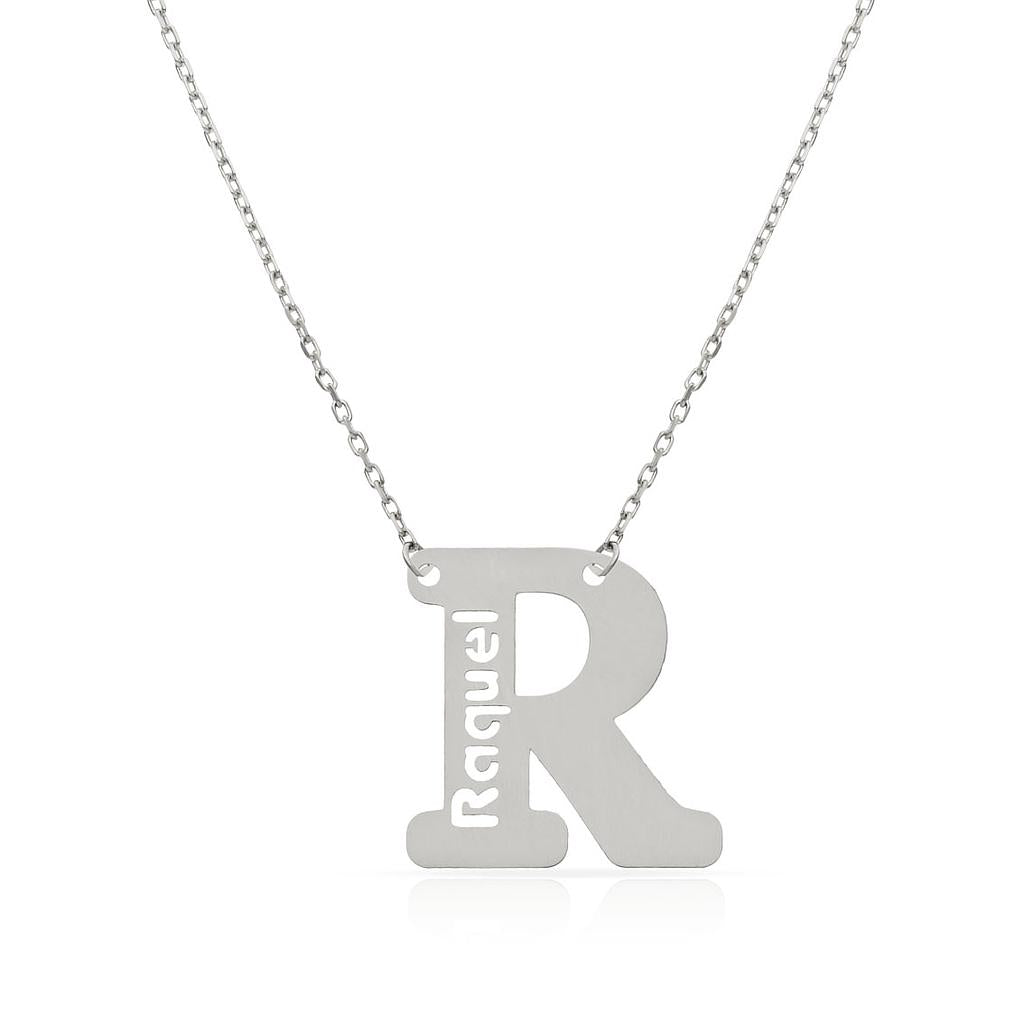 GARGANTILLA ORO BLANCO 18KL LETRA + NOMBRE - Abecedario: r 