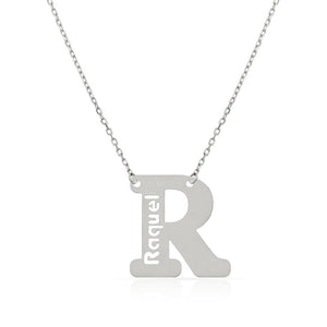 GARGANTILLA ORO BLANCO 18KL LETRA + NOMBRE - Abecedario: r 