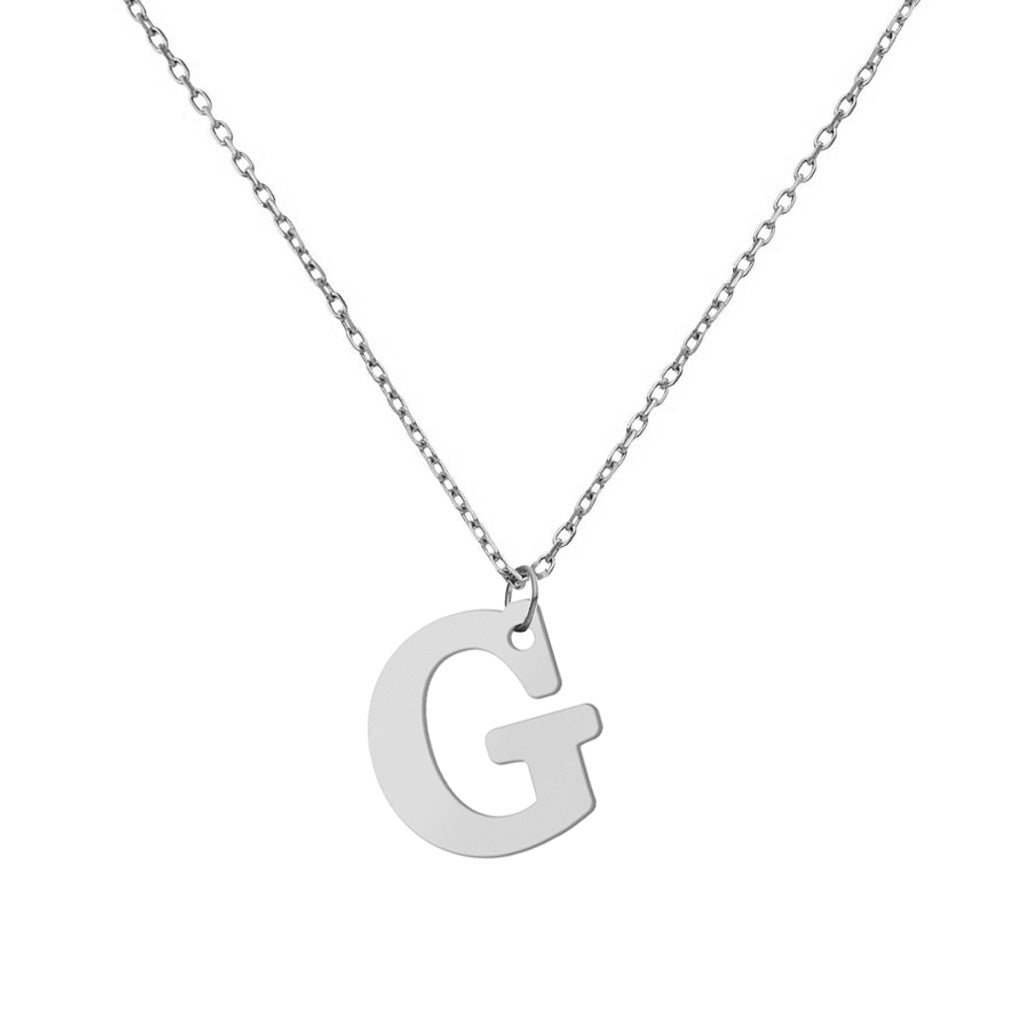 GARGANTILLA ORO BLANCO 18KL LETRA RECTA - Abecedario: g 