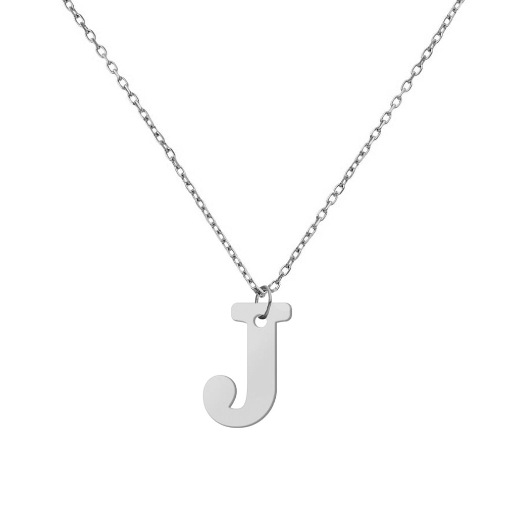 GARGANTILLA ORO BLANCO 18KL LETRA RECTA - Abecedario: j 