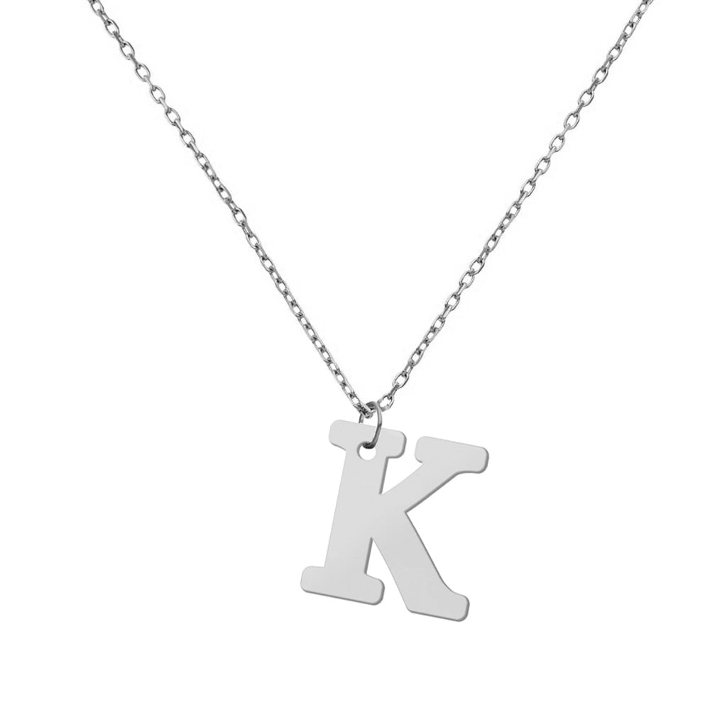 GARGANTILLA ORO BLANCO 18KL LETRA RECTA - Abecedario: k 