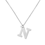 GARGANTILLA ORO BLANCO 18KL LETRA RECTA - Abecedario: n 