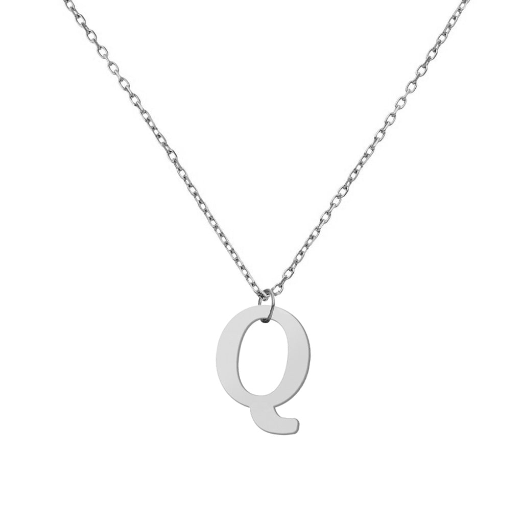 GARGANTILLA ORO BLANCO 18KL LETRA RECTA - Abecedario: q 