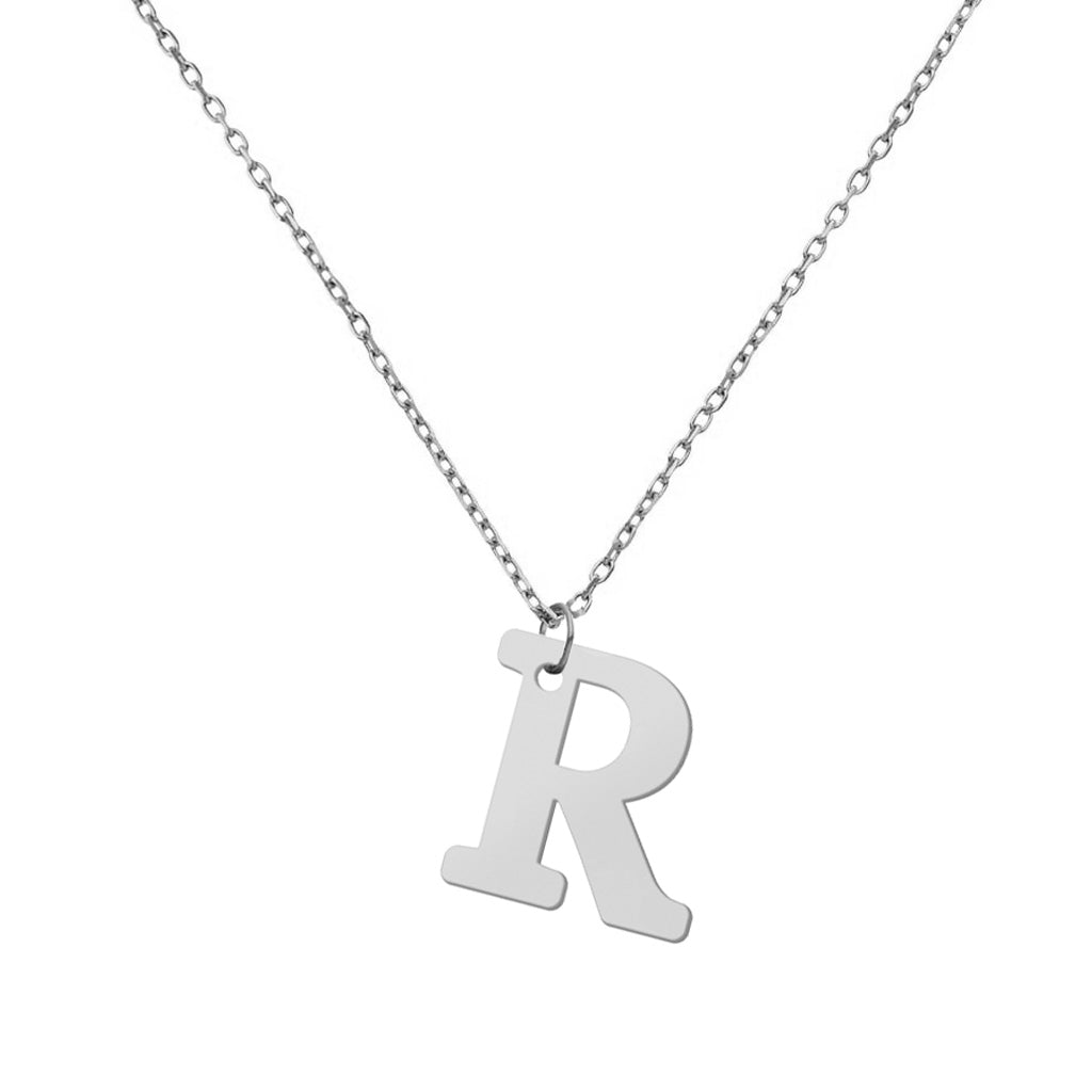 GARGANTILLA ORO BLANCO 18KL LETRA RECTA - Abecedario: r 