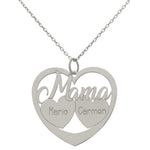 GARGANTILLA ORO BLANCO 18KL MAMA + 2 CORAZONES