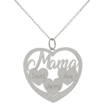 GARGANTILLA ORO BLANCO 18KL MAMA + 3 CORAZONES