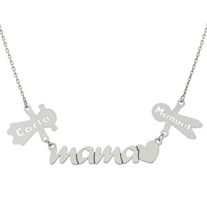 GARGANTILLA ORO BLANCO 18KL MAMA + NIÑOS