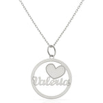 GARGANTILLA ORO BLANCO 18KL NOMBRE + CORAZON