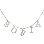 GARGANTILLA ORO BLANCO 18KL NOMBRE LETRAS - Nombres: 5 Letras 