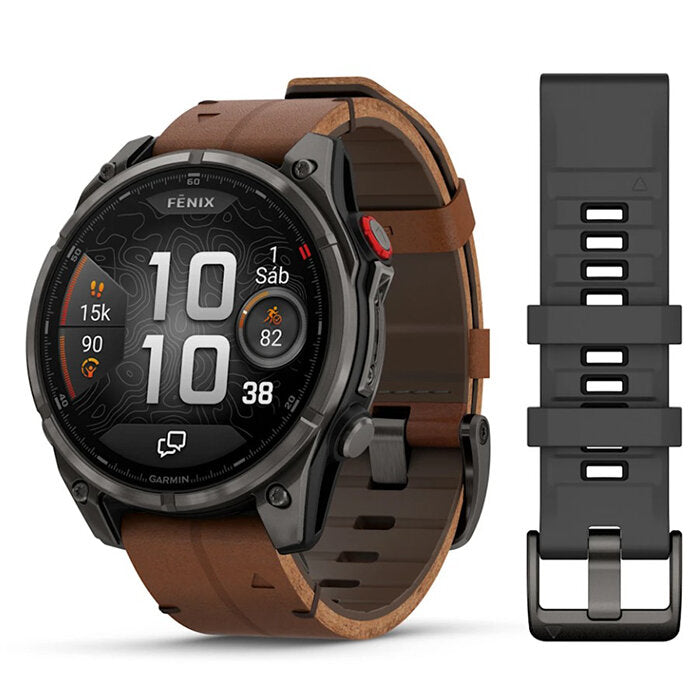 Garmin fēnix 8 Pro 47 mm AMOLED Titanio Correa Cuero 010-03198-40