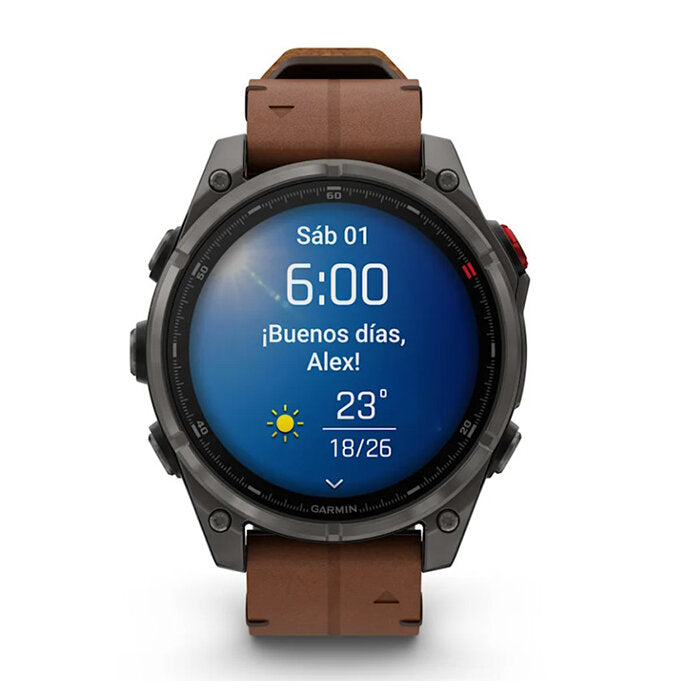 Garmin fēnix 8 Pro 47 mm AMOLED Titanio Correa Cuero 010-03198-40