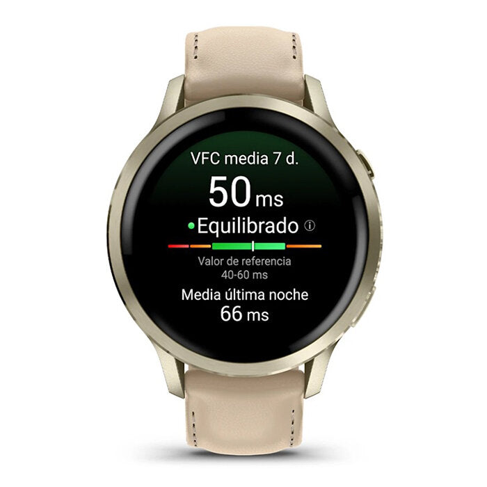 Garmin Venu 4 Cuero Beige 41mm + Correa Silicona Blanca 010-03013-03