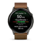 Garmin Venu 4 Cuero Marrón 45mm + Correa Silicona Negra 010-03014-03