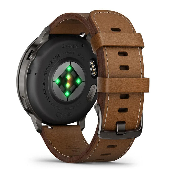 Garmin Venu 4 Cuero Marrón 45mm + Correa Silicona Negra 010-03014-03