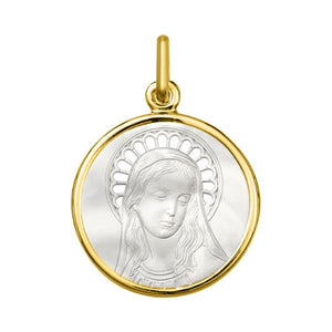 Medalla Argyor virgen.corona.nácar o750j