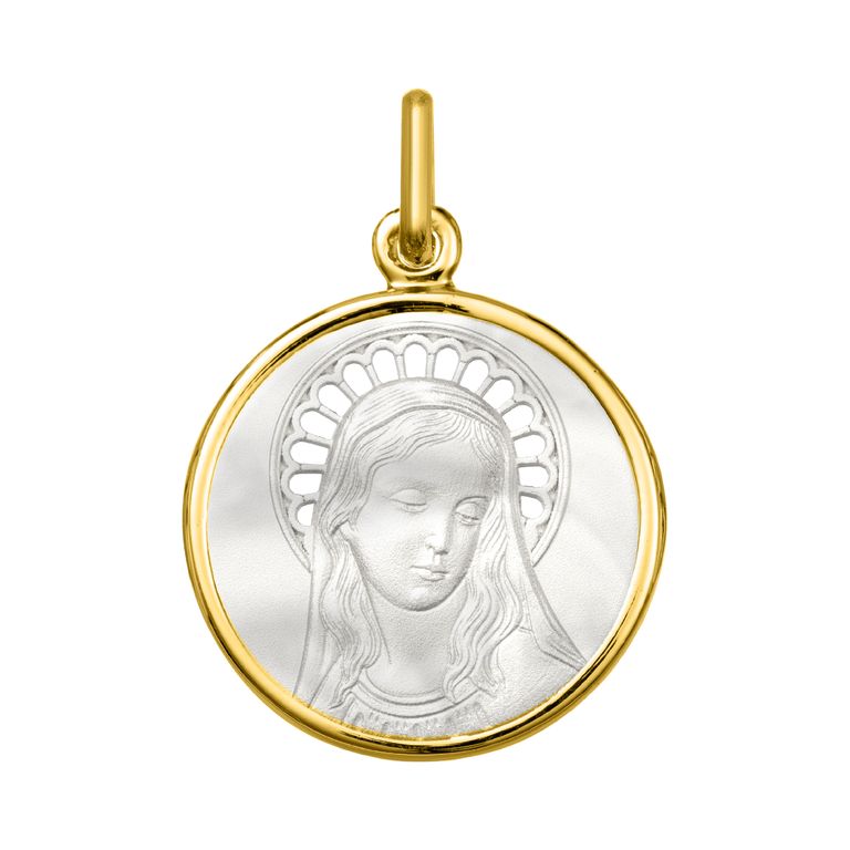 Medalla Argyor virgen.corona.nácar o750j