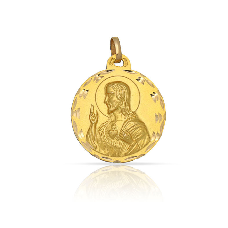 MEDALLA ORO 18 KL SAGRADO CORAZON - 16MM - Peso: 1.60 gr 