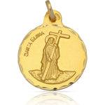MEDALLA ORO 18 KL SANTA ELENA - 21MM - Peso: 3.60 gr 