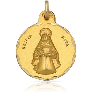 MEDALLA ORO 18 KL SANTA RITA - 21MM - Peso: 2.90 gr 