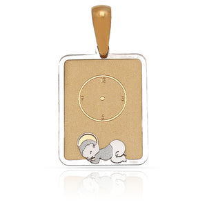 MEDALLA ORO 18KL BEBE Y RELOJ - 13X18MM - Peso: 1.60 gr 