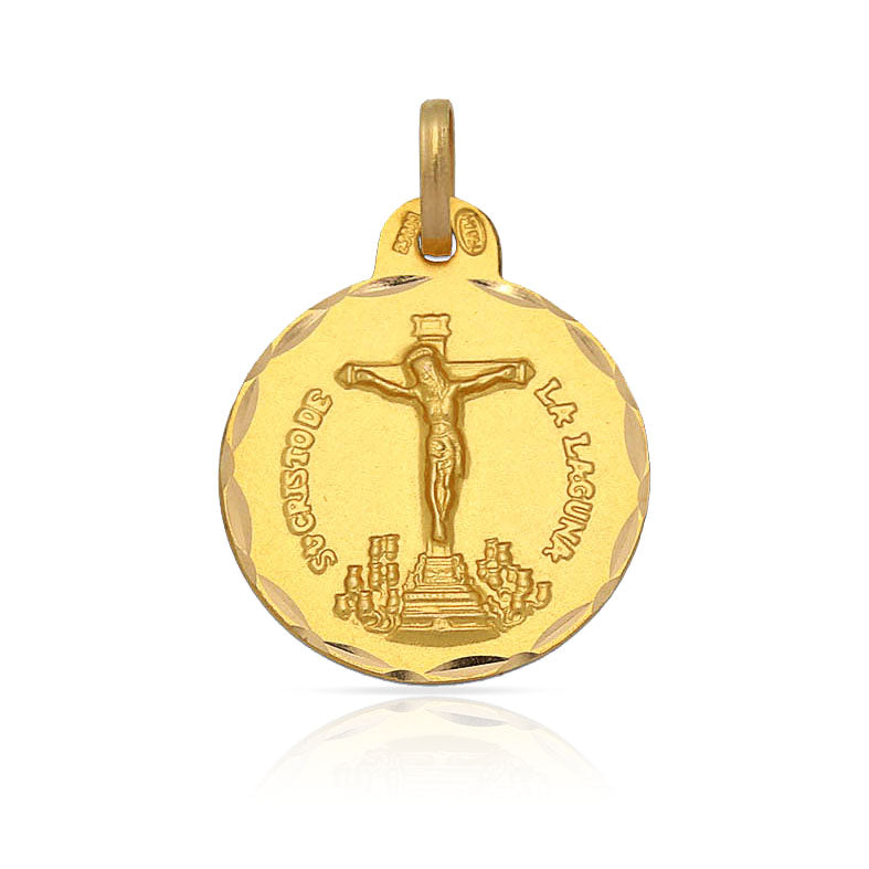 MEDALLA ORO 18KL C. DE LA LAGUNA - 15MM  - Peso: 1.45 gr 