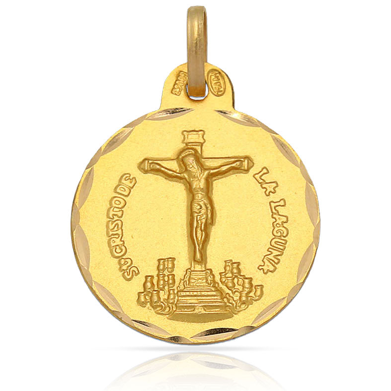 MEDALLA ORO 18KL C. DE LA LAGUNA - 19MM  - Peso: 2.50 gr 