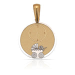 MEDALLA ORO 18KL CARRITO Y RELOJ - 15MM - Peso: 1.30 gr 