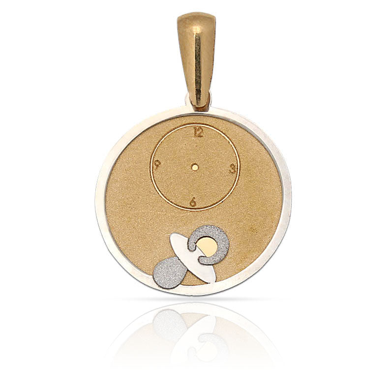 MEDALLA ORO 18KL CHUPETE Y RELOJ - 15MM - Peso: 1.10 gr 
