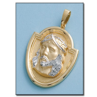 MEDALLA ORO 18KL CRISTO BICOLOR- 33x43MM - Peso: 13.30 gr 