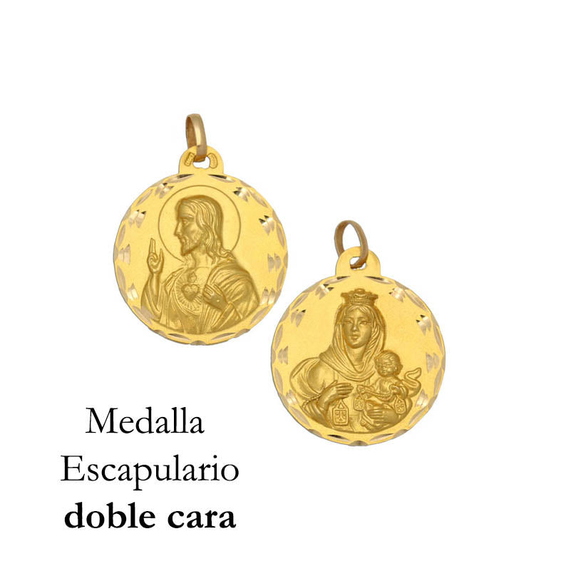 MEDALLA ORO 18KL ESCAPULARIO - 13MM - Peso: 1.15 gr 