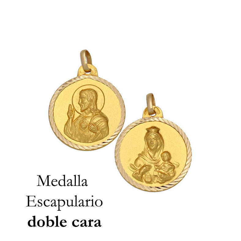 MEDALLA ORO 18KL ESCAPULARIO - 14MM - Peso: 1.10 gr 