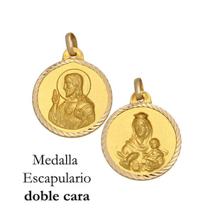 MEDALLA ORO 18KL ESCAPULARIO - 16MM - Peso: 1.50 gr 