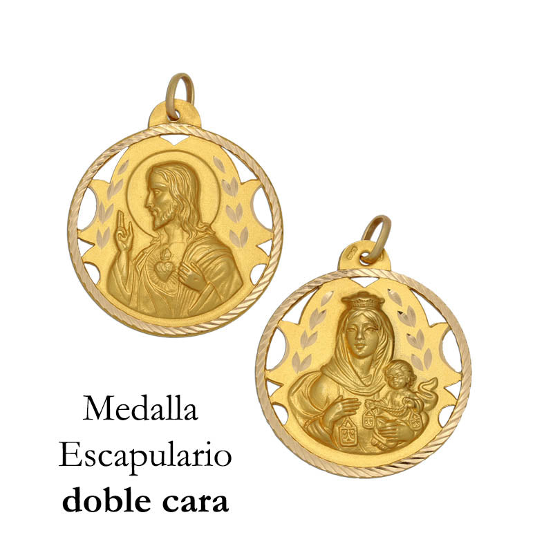 MEDALLA ORO 18KL ESCAPULARIO - 18MM - Peso: 1.80 gr 