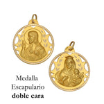 MEDALLA ORO 18KL ESCAPULARIO - 18MM - Peso: 1.85 gr 