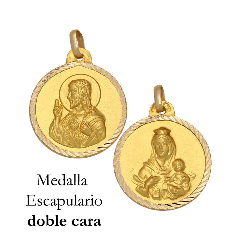 MEDALLA ORO 18KL ESCAPULARIO - 18MM - Peso: 2.05 gr 