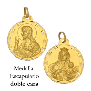 MEDALLA ORO 18KL ESCAPULARIO - 20MM - Peso: 2.45 gr 