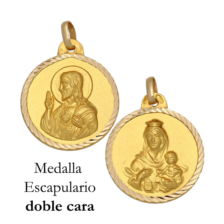 MEDALLA ORO 18KL ESCAPULARIO - 20MM - Peso: 3.20 gr 