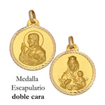 MEDALLA ORO 18KL ESCAPULARIO - 20MM - Peso: 3.20 gr 