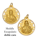 MEDALLA ORO 18KL ESCAPULARIO - 22MM - Peso: 2.35 gr 