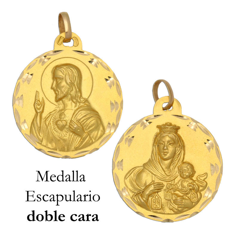 MEDALLA ORO 18KL ESCAPULARIO - 23MM - Peso: 3.00 gr 