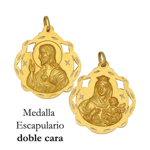 MEDALLA ORO 18KL ESCAPULARIO - 25x28 MM - Peso: 3.05 gr 