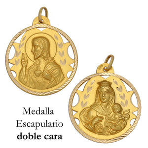 MEDALLA ORO 18KL ESCAPULARIO - 26MM - Peso: 4.15 gr 
