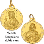 MEDALLA ORO 18KL ESCAPULARIO - 29MM - Peso: 5.35 gr 