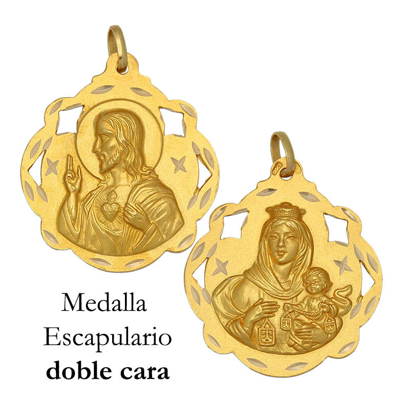 MEDALLA ORO 18KL ESCAPULARIO - 30X34MM - Peso: 4.85 gr 
