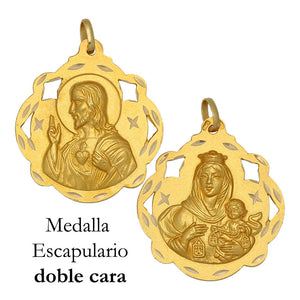 MEDALLA ORO 18KL ESCAPULARIO - 30X34MM - Peso: 4.85 gr 